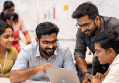 GharPadharo teammates collaborating on marketing or growth